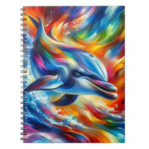 Radiant Dolphin Splash – Vibrant Ocean Joy Art Notebook