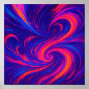 Radiant Dopamine Energy in Fluid Color Waves Poster