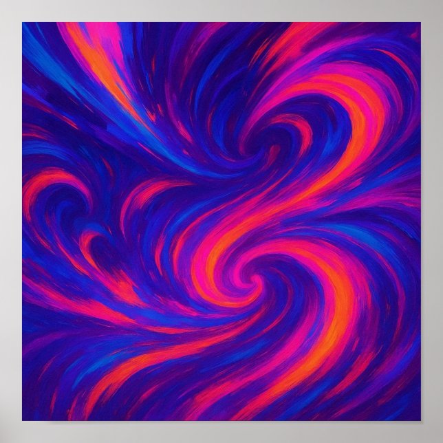 Radiant Dopamine Energy in Fluid Colour Waves Poster (Front)