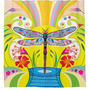 Radiant Dragonfly and Wildflowers