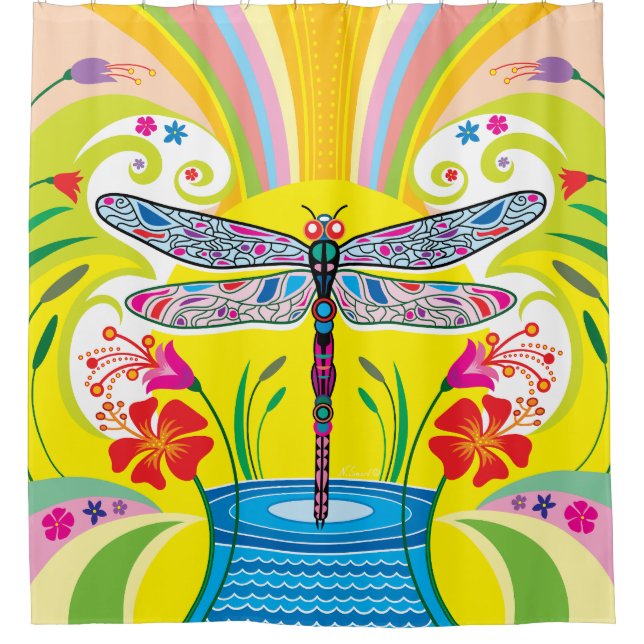 Radiant Dragonfly and Wildflowers (Front)