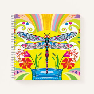 Radiant Dragonfly and Wildflowers Notebook