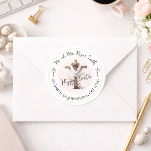 Radiant Easter Cross Return Address Label