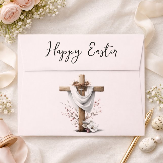 Radiant Easter Cross with Floral Accents Envelope (Creator Uploaded)