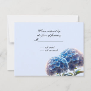 Radiant Elegance Blue Hydrangea Wedding RSVP Card