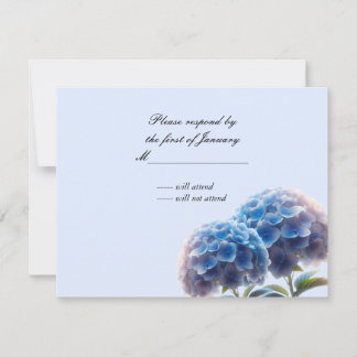 Radiant Elegance Blue Hydrangea Wedding RSVP Card