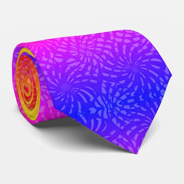 Radiant Explosions: Fireworks Spectacle Tie (Rolled)