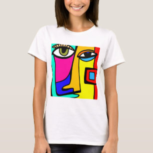 Radiant Expression: Colorful Abstract Face Tee