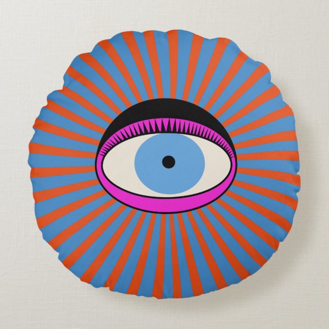 Radiant Eye Round Pillow (Front)