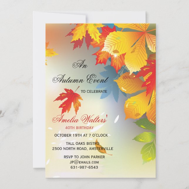 Radiant Fall Colours Invitation (Front)