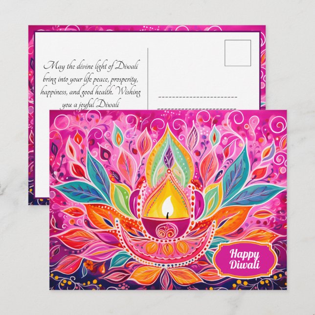Radiant Festivities: A Dazecore Celebration Postcard (Front/Back)
