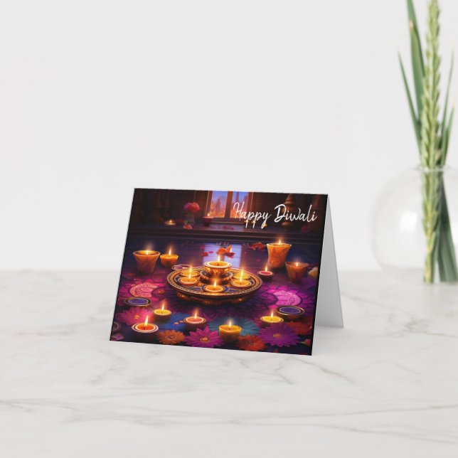Radiant Festivities: A Diwali Celebration Holiday Card (Front)