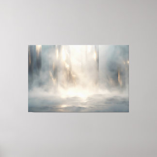 Radiant Field – Luminous Abstract Horizon Canvas W Print