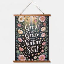 Radiant Floral Burst Grow With Grace Quote