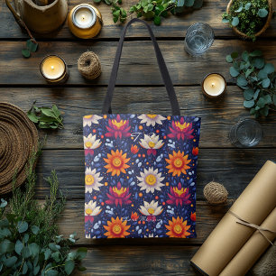 Radiant Floral Burst Wellness Tote Bag