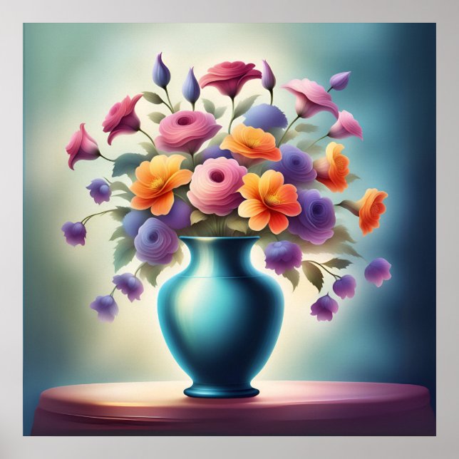 Radiant Floral Glow Poster (Front)