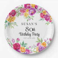 Radiant Floral Greenery 80th Birthday Party