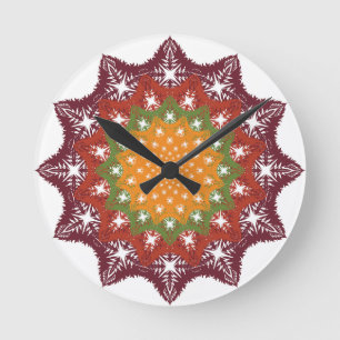 Radiant Floral Mandala Wall Clock