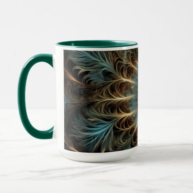 Radiant Fractal Flower Mug (Left)