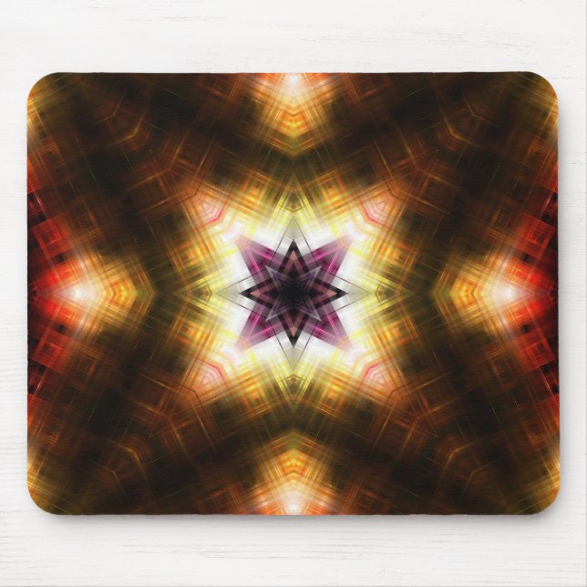 Radiant Geometric Starburst with Abstract Light Mouse Pad (Front)