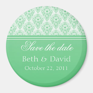 Radiant Glam Damask Save the Date Magnet
