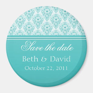 Radiant Glam Damask Save the Date Magnet