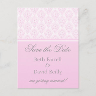 Radiant Glam Damask Save the Date Postcard