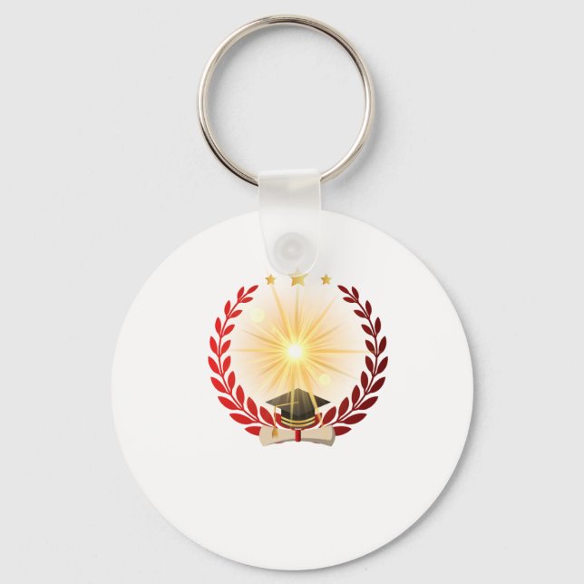 Radiant Glory Inside a Graduation Wreath Keychain (Front)