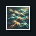 Radiant Glowing Waves - Modern Teal and Gold Ocean Canvas Print<br><div class="desc">A mesmerizing abstract featuring dynamic, flowing ocean waves illuminated by a mystical golden glow. The contrast between deep teal waters and radiant, light-catching crests creates a sense of powerful energy and serene beauty. Perfect for modern living rooms, spa environments, or as a calming yet bold focal point in contemporary office...</div>