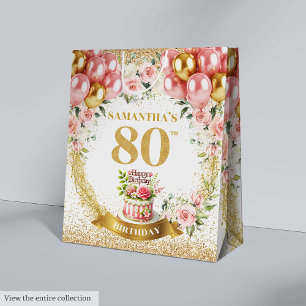 Radiant Gold Number 80th Birthday Boho Party Bag