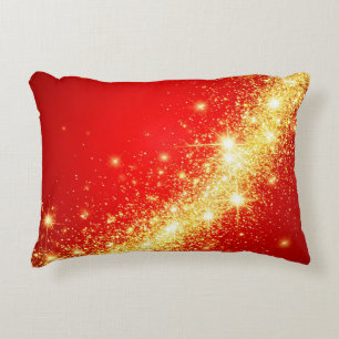 Radiant Golden Sparkle Streak Luxury Abstract Accent Pillow