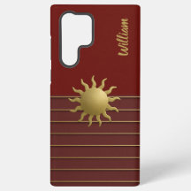 Radiant Golden Sun on Red