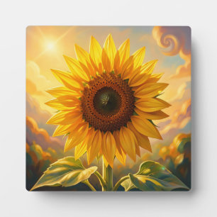 Radiant Golden Sunflower Sunset Plaque