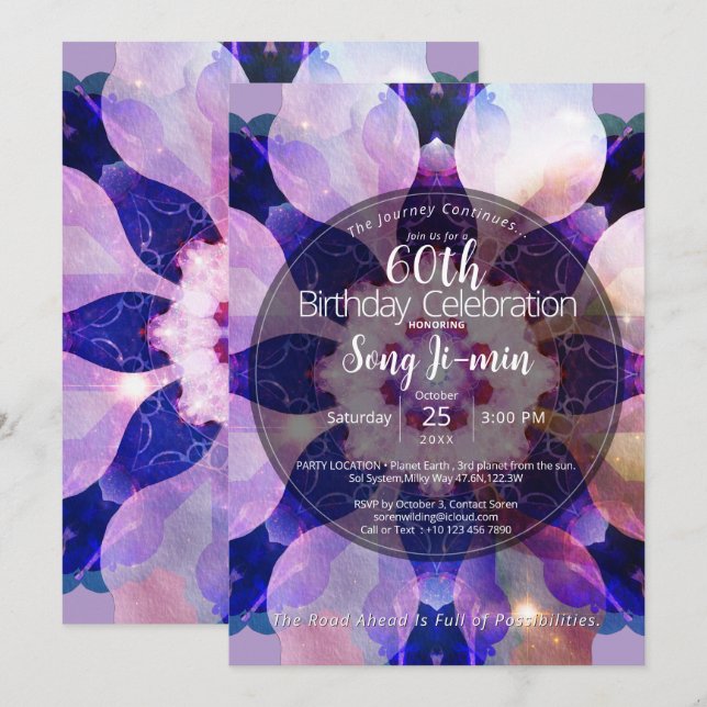 Radiant Harmony | Luminous Floral Mandala Invitation (Front/Back)