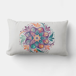 “Radiant Harmony Mandala" Lumbar Pillow