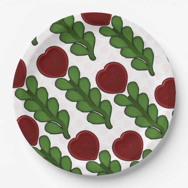  Radiant Heart Flower Botanical  Paper Plate (Front)