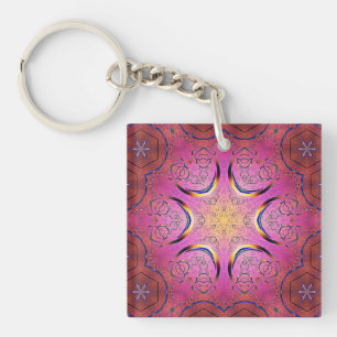 Radiant Heart Kaleidoscope Keychain
