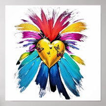 Radiant Heart with Butterflies and Features