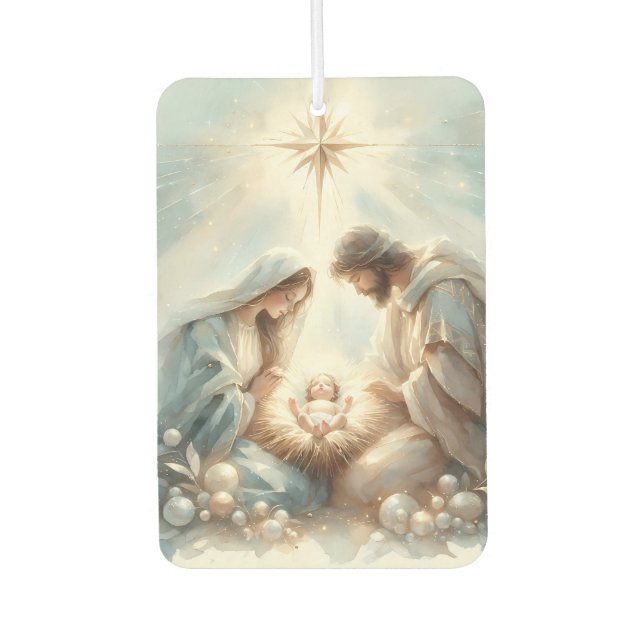 Radiant Holy Family Nativity Scene Air Freshener (Front)