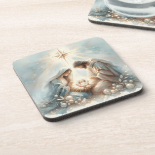 Radiant Holy Family Nativity Scene Coaster