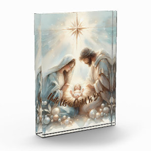 Radiant Holy Family Nativity Scene Photo Block