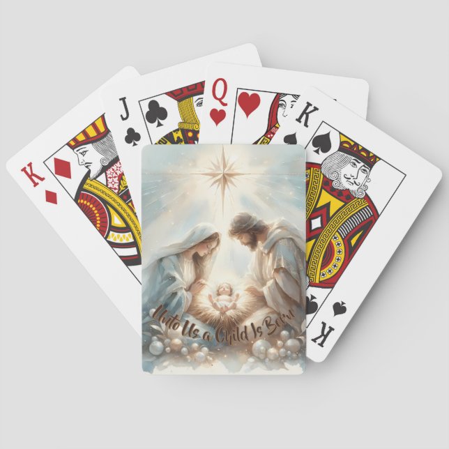 Radiant Holy Family Nativity Scene Playing Cards (Back)