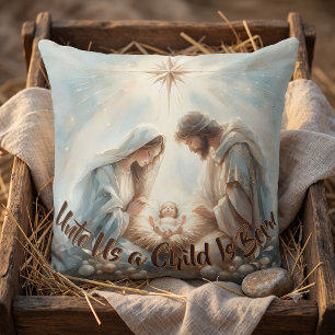 Radiant Holy Family Nativity Scene Throw Pillow