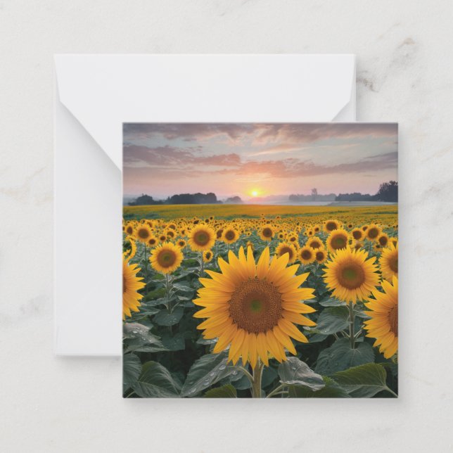 Radiant Horizon: Sunflowers at Dawn Card (Front)