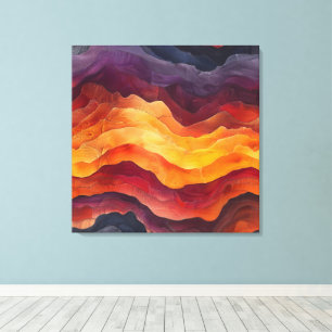 Radiant Horizons – Abstract Layered Landscape Art Canvas Print