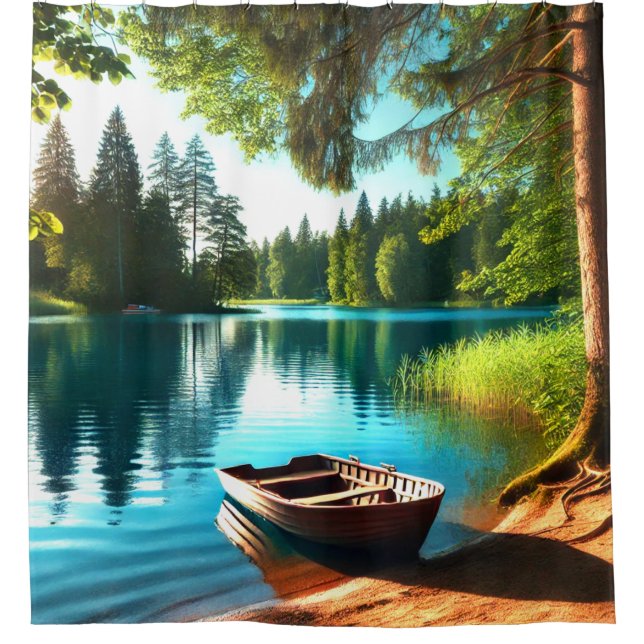 Radiant Lakeside Boat Scene (Front)