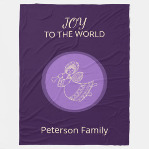 Radiant Lavender Angel of Joy Family Blanket Glow
