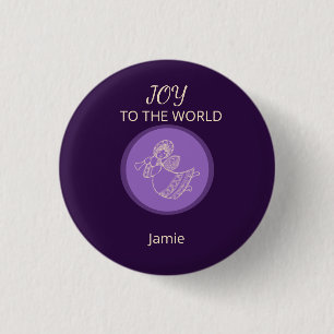 Radiant Lavender Angel of Joy Family Unity Glow 1 Inch Round Button