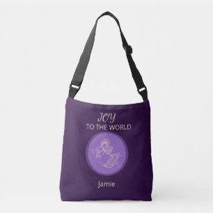 Radiant Lavender Angel of Joy First Name Glow Crossbody Bag