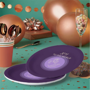 Radiant Lavender Angel of Joy Glow Paper Plate